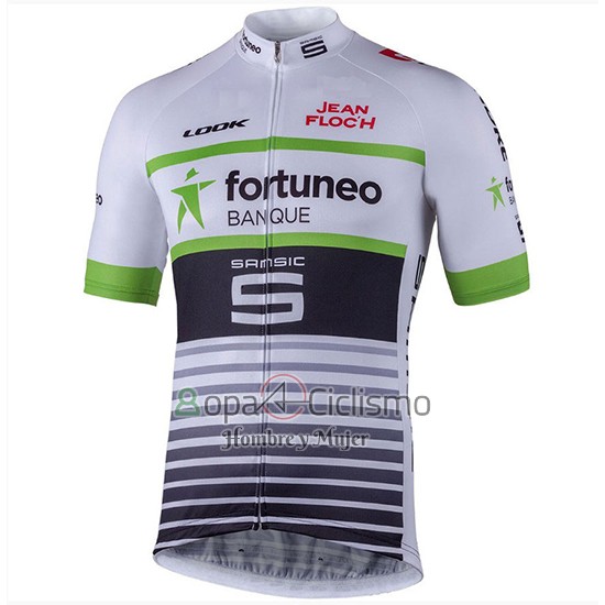 Fortuneo Samsic Ropa Ciclismo Culotte Corto 2018 Mangas Cortas Blanco